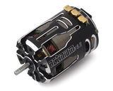 Team Powers Actinium V3 5.5T brushless RC car motor with cooling fins and wiring, designed for high-performance remote control vehicles.