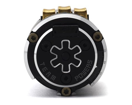 Team Powers Actinium V3 brushless RC car motor with 5.5T specifications, shown in the image.
