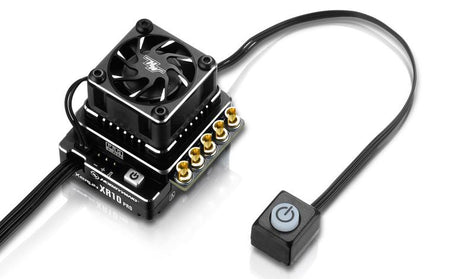 Hobbywing XERUN XR10 Pro G2 160Amp brushless RC car ESC with wiring and connectors visible in the image.